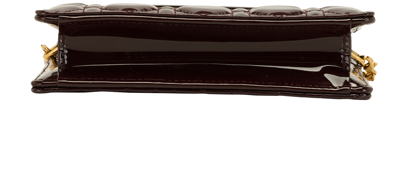 Caro Pouch With Chain, &pound;950, Handbags, Burgundy, Patent Leather, Top view